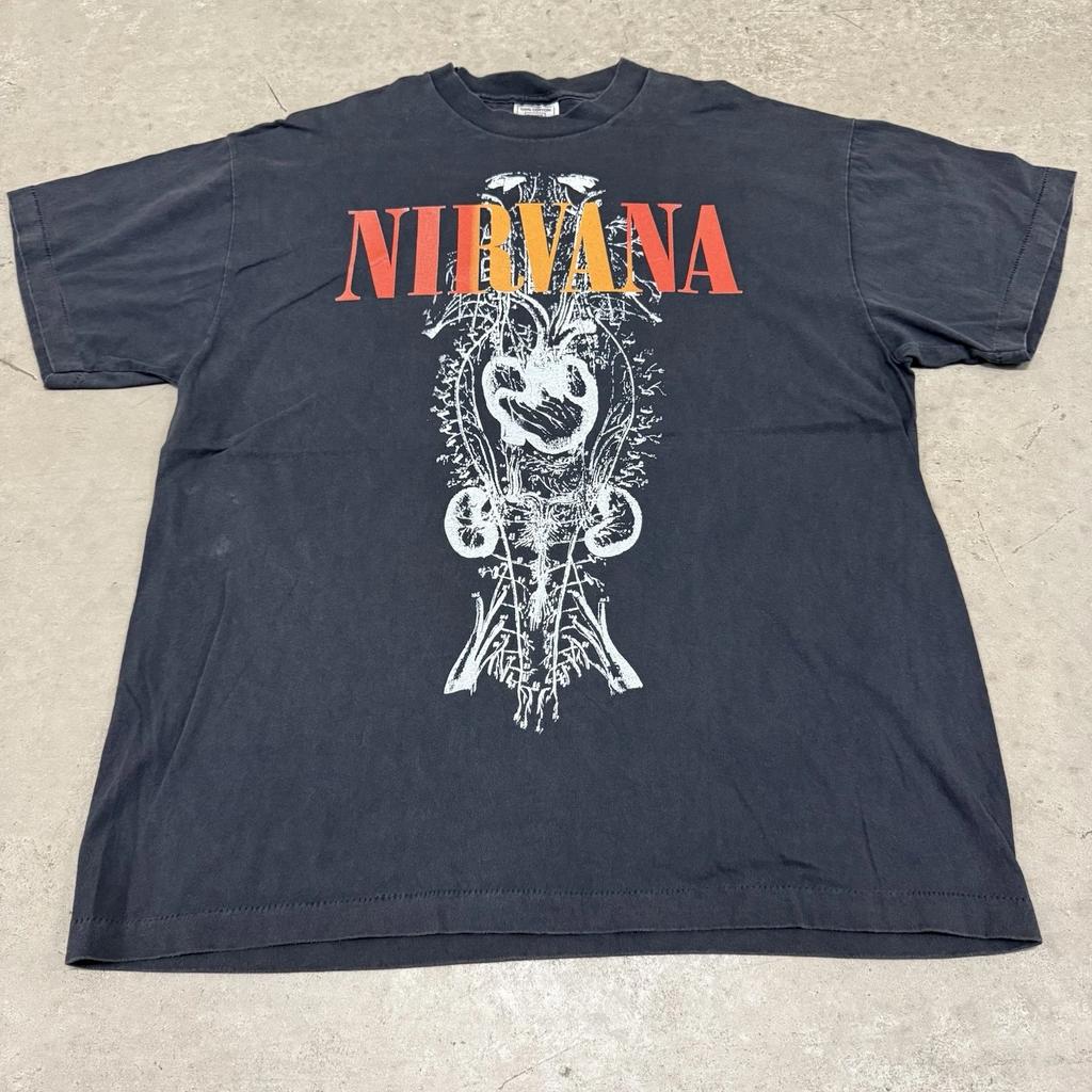 Vintage NIRVANA European T T-Shirt 1992 Band T T-Shirt Size XL Vestibule Reprint
