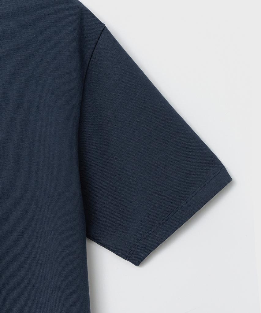 Bellie Variant Henley Neck T-Shirt - Washed Navy
