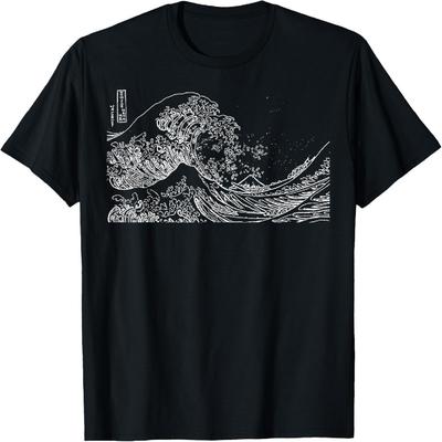 Japońska Fala Ocean Tradycyjna Japonia Męski T-shirt Graficzny