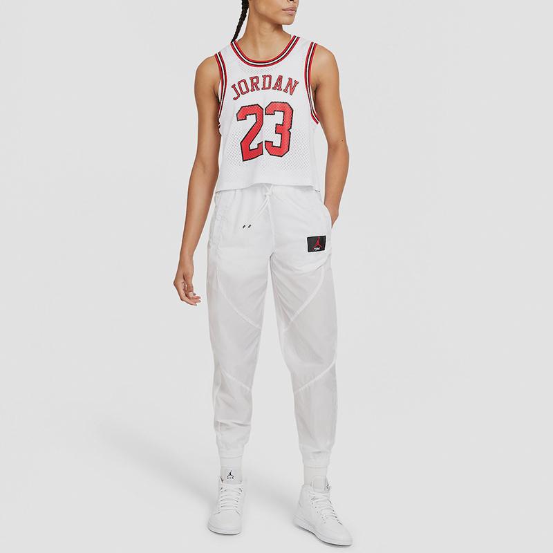 Jordan Essential Knit Mesh Breathable Basketball Jersey Women Tops White DD0286-100