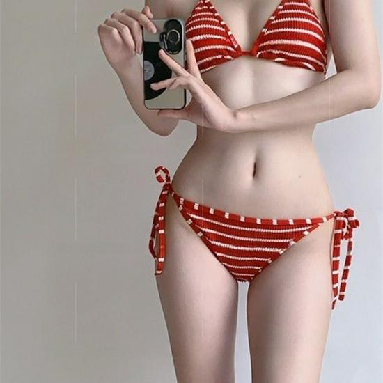 

Полосатое тайское бикини и свободные шорты Пляжный купальник для женщин S 80-95 jin