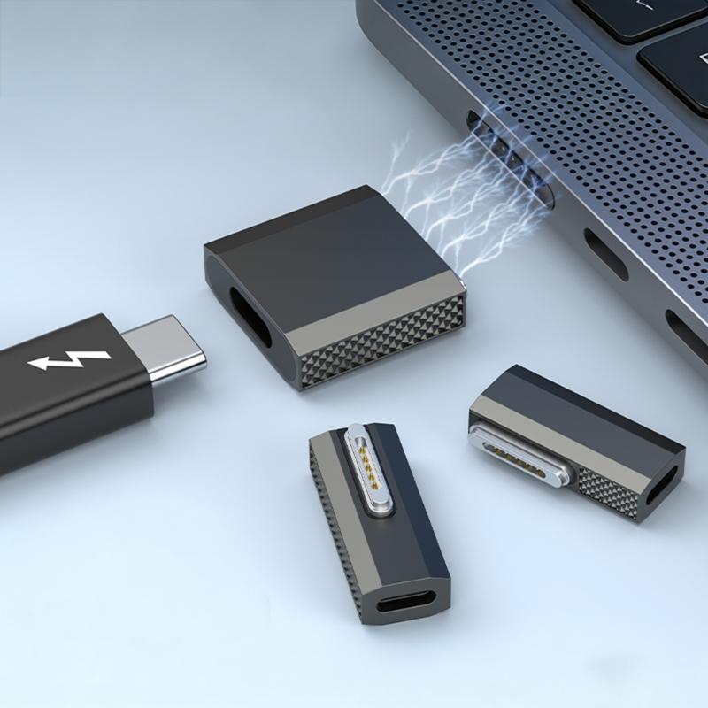 Secure Magnetic Lock Converter From Type C PD140W Fast Charging Preventing Device Drops Enhances Safety