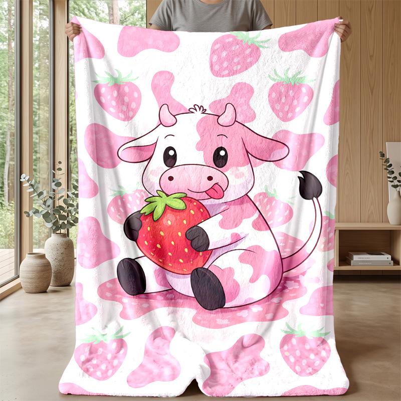 Mechanical Calf In Farm Theme Blanket Lightweight Warm Flannel Blanket Decorative Throw Blanket for Home Decoration