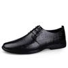 Men's business dress low-top lace-up leather shoes fashion plaid four-season versatile comfortable casual platform men's shoes