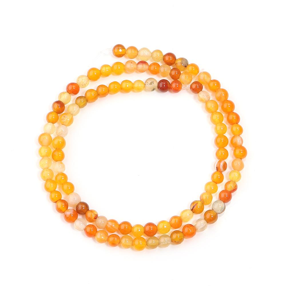 

4/6/8/10/12 мм Натуральные Оранжево-Желтые Полосатые Агатовые Бусины Круглые Рассыпные Бусины Для Изготовления Украшений DIY Ожерелье Браслет Принадлежности