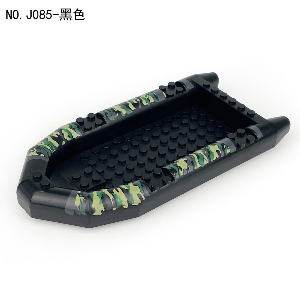 Three Rubber Boats J085 Children'S Assembly Small Particle Accessories Building Block Toy Swat Figure