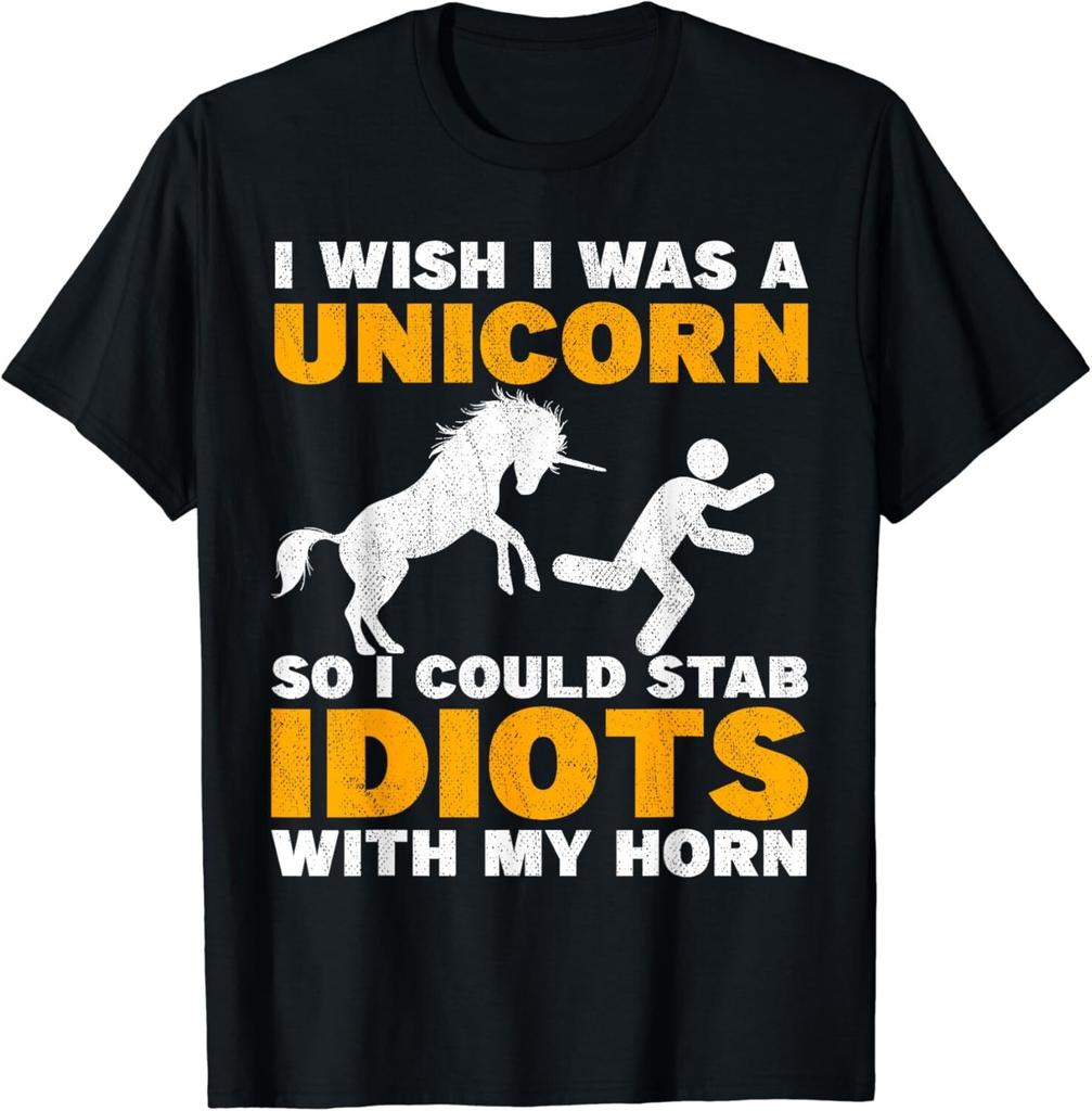 Lustiges sarkastisches Einhornhorn Erwachsenenhumor beleidigendes Geschenk Unisex T-Shirt