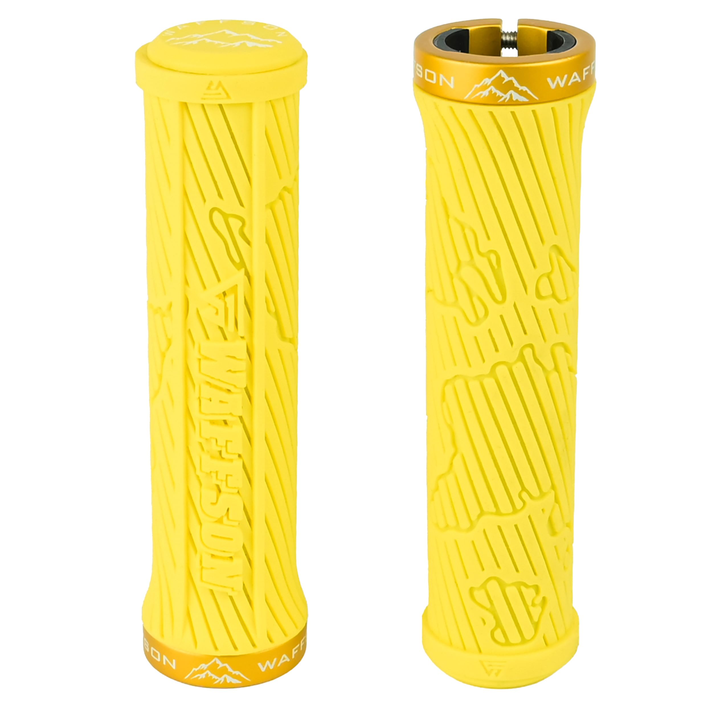 

WFS World Map MTB Grips Single Clamp Ergonomic Mountain Bike Handlebar Grips Comfortable Vibration Damping for and Downhill Yellow Lock-On – Non-Slip