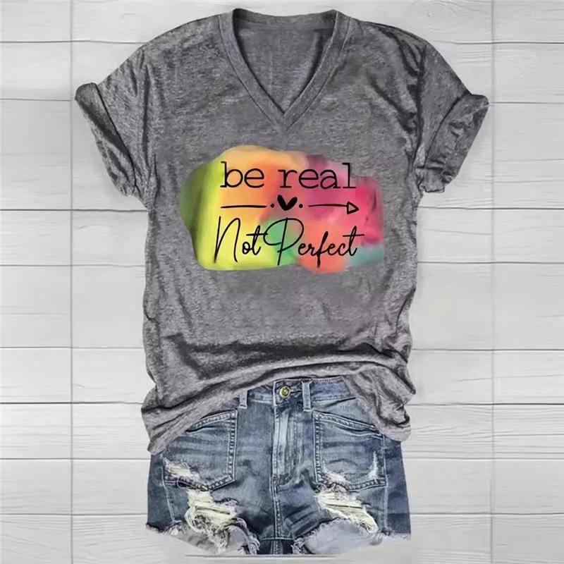 

2024 Women s V-Neck Short Sleeve Printed Top Extra Large