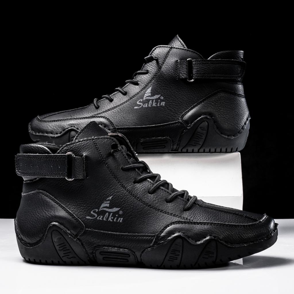 New 2025 Handmade Men Boots Design Sneakers Man Outdoor Casual Leather Men Shoes Ankle Boots Fall Breathable Hot Sale