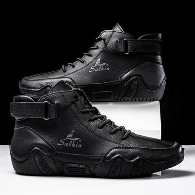 New 2025 Handmade Men Boots Design Sneakers Man Outdoor Casual Leather Men Shoes Ankle Boots Fall Breathable Hot Sale