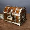 KOGB Antique Treasure Retro Chinese with Large Jewelry Treasure Small Item Pirate Treasure Desktop Perfect for Events and Gifts Chest, Alloy, Style,