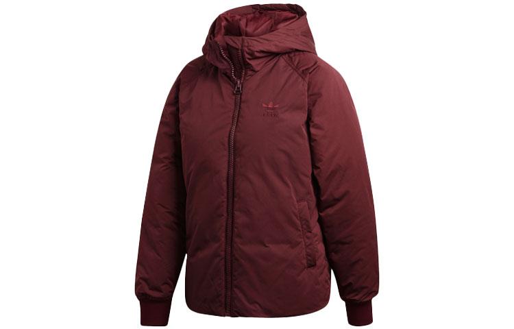 Adidas Originals Trefoil Down Jackets Women s Dark Reddish Purple Hooded Moderate Other DH4571 36