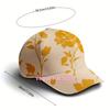 Men'S & Women'S Vintage Yellow Rose-Printed Baseball Cap With Full-Body Flower Pattern, Adjustable Unisex Sun Hat For Spring Sum