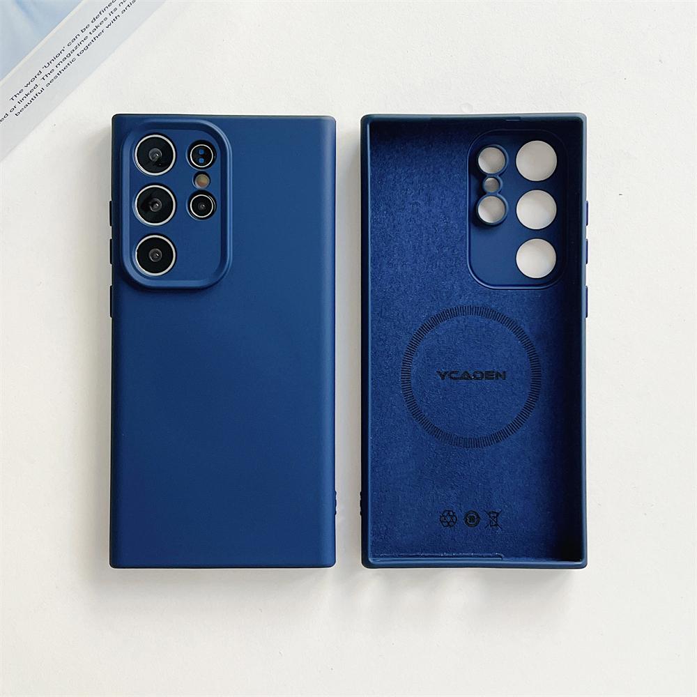 Voor Draadloos Opladen Vloeibare Siliconen Telefoonhoesje voor Samsung S26 S2 Ultra S24 S23 S22 Plus Magnetisch Schokbestendig Zacht Hoesje