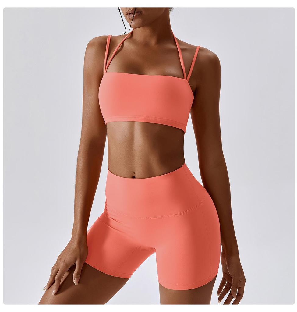 Candy Color Quick-Dry High-Waisted Nude Yoga Shorts - Hip-Lifting Running Fitness Leggings