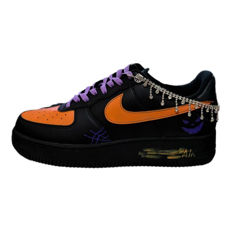 

Nike Air Force 1 Low Pumpkin Pie Leather Low top Skateboard Shoes Men s Black Orange CW2288-001(Team48-) 46