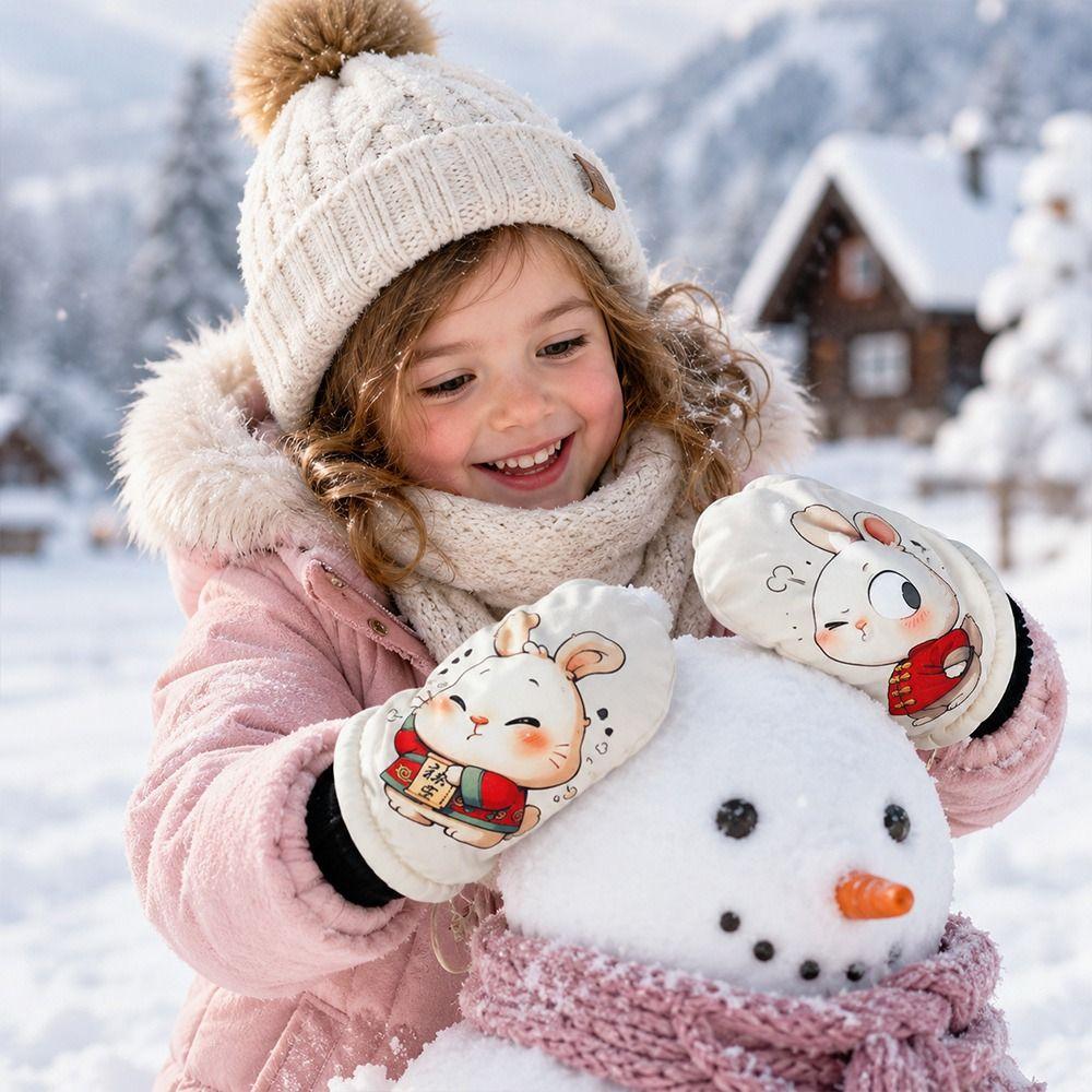 Warm Snow Gloves Non-slip Kids Winter Mittens Fashion Children Ski Gloves  Children Kids