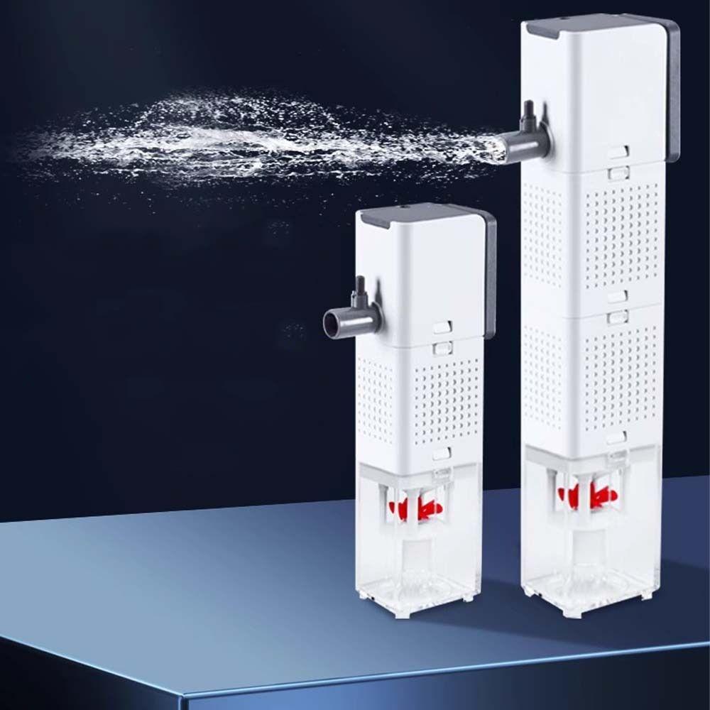 3-in-1 System Aquarium Filter Strong Power Plastic Fish Tank Submersible Filter Silent Operation Built-in Filter Suction Toilet