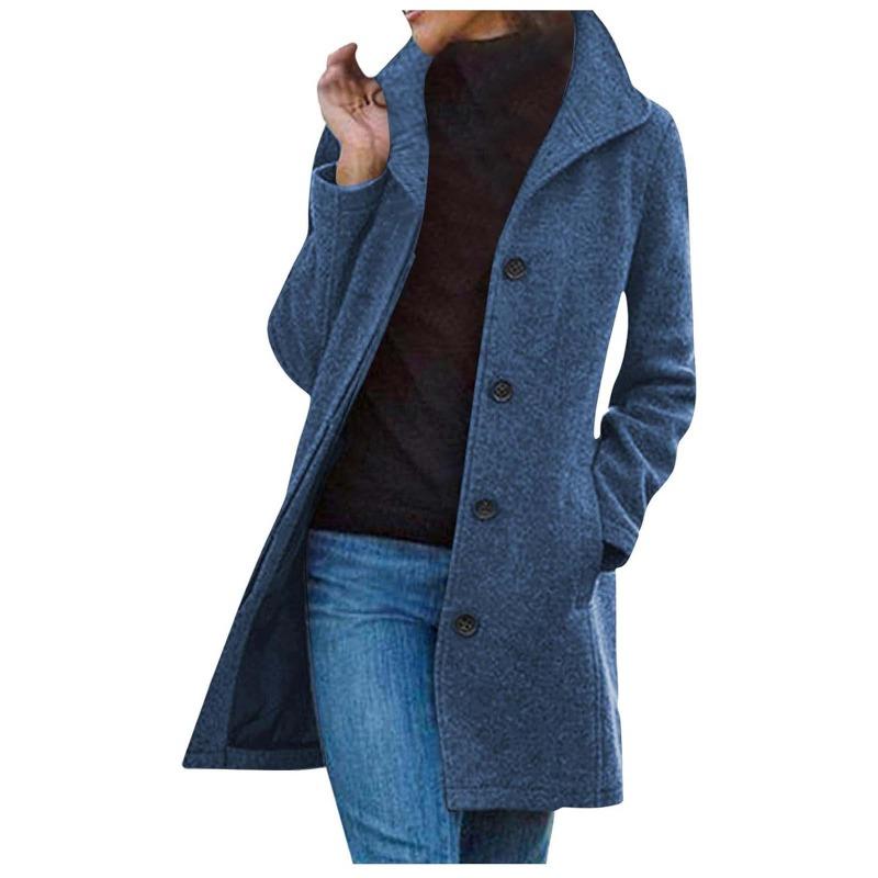 Autumn and winter orders surge thickened woolen women's coat medium and long quality coat wish