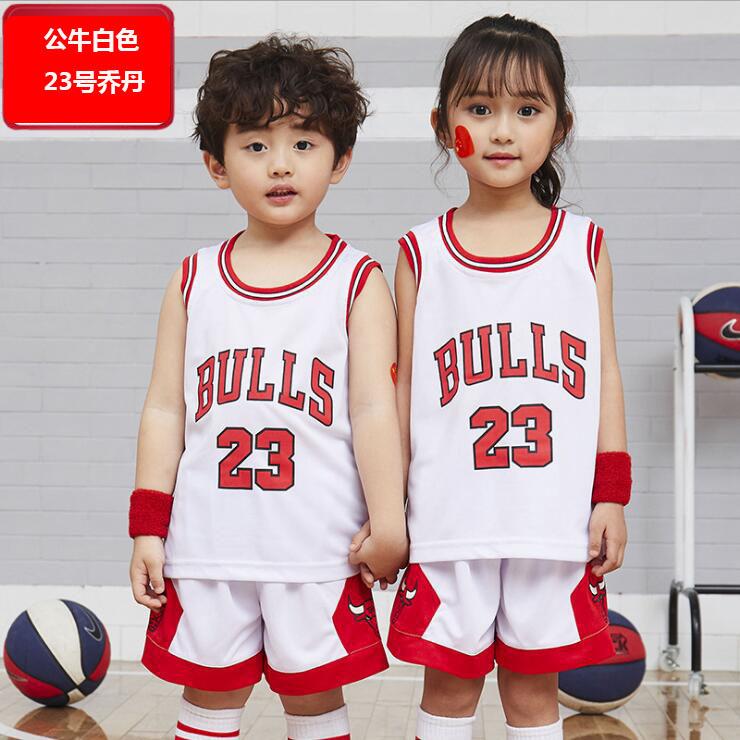 Children's Basketball Suit Boys and Girls Children's Kindergarten Baby Lakers Bulls Jersey Printing Number