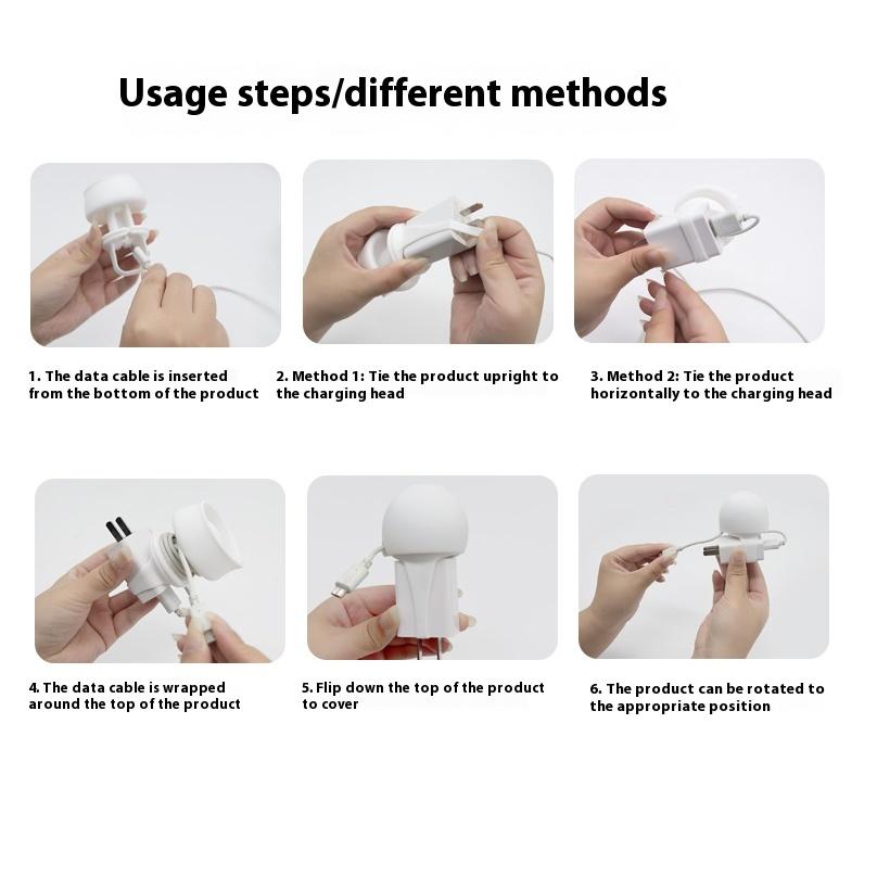 Cute Cartoon Silicone Charger Protector Portable Data Cable Winder Data Cable Buckle Binding Belt Desktop Cable Storage Buckle