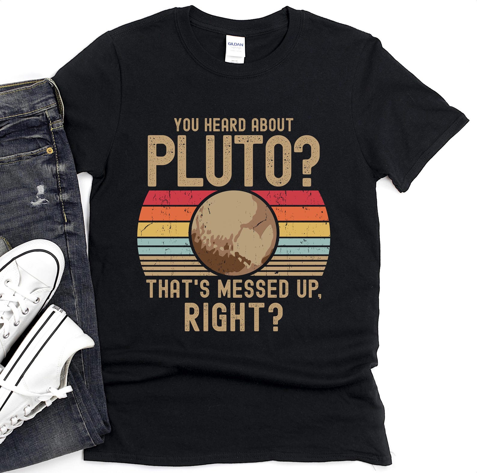 Funny Pluto Quote Retro T-Shirt, Astronomy Science Gift S