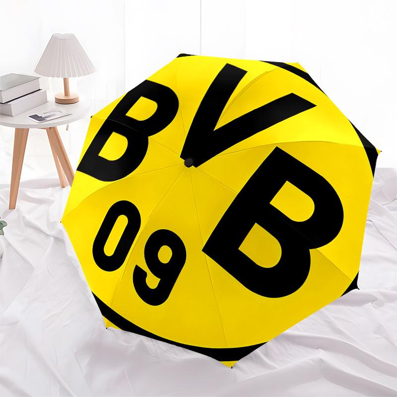BVB, Logo Automatic Opening and Closing, 8 Rib Structure Portable Umbrella, Suitable for Men and Women In All Seasons  Perfect Gift for Holi