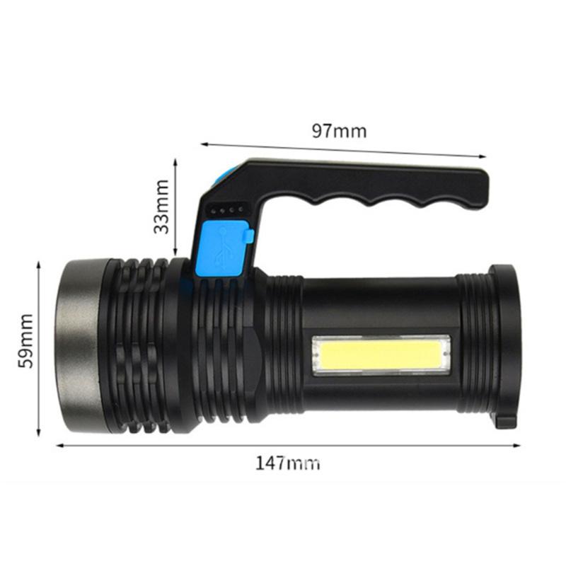 1200000lm Mini Flashlight Torch 4 Modes Super Bright High Power Rechargeable Searchlight With Power