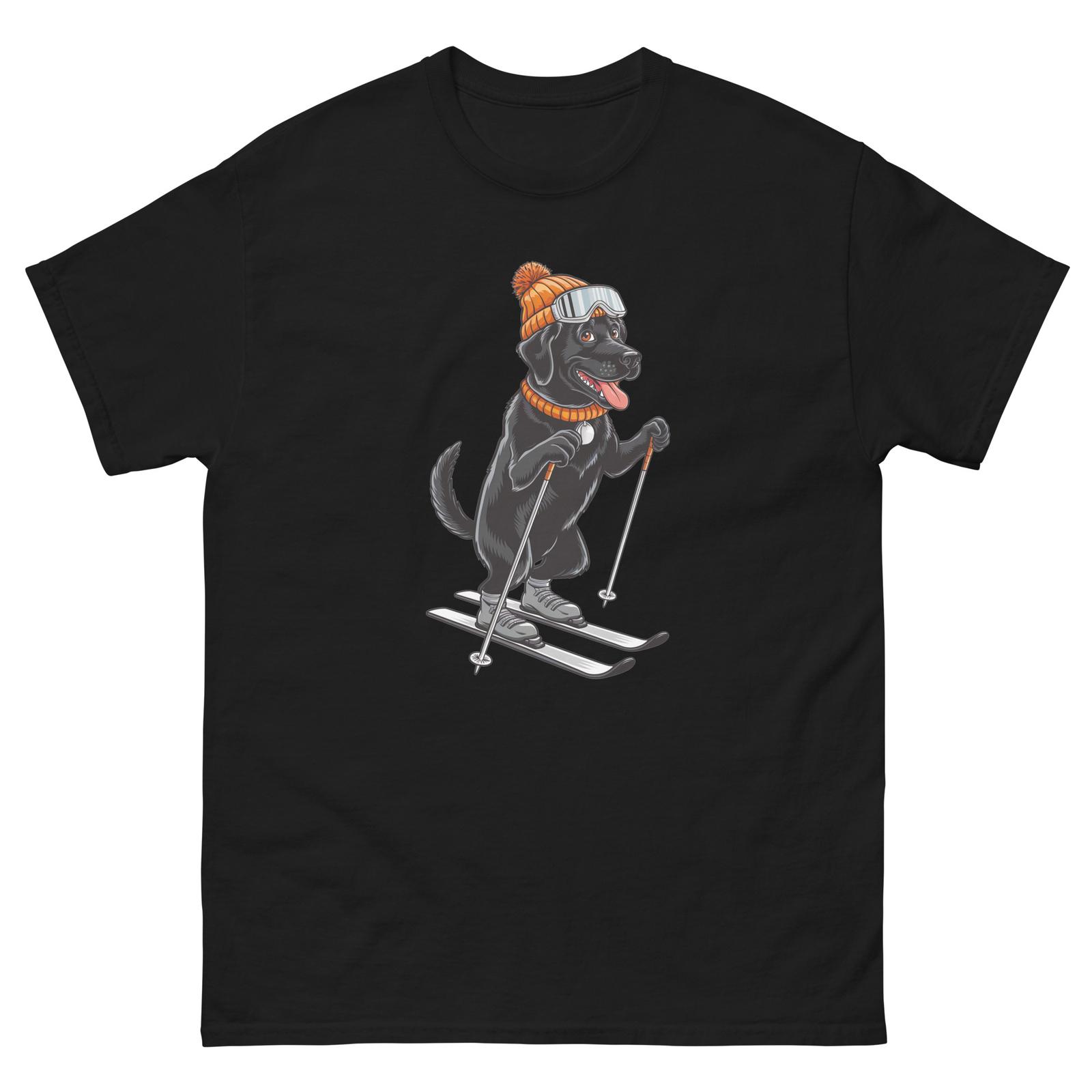 Black Lab Labrador Retriever Skiing Fun Ski Skier Shirt T-Shirt S