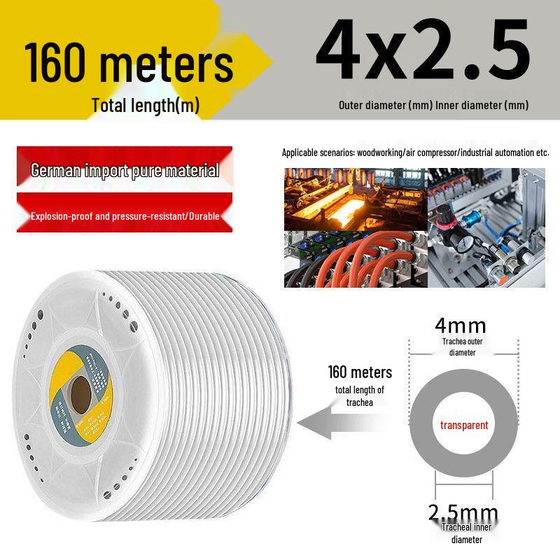 Transparenter Hochdruck-Explosionsgeschützter PU-Luftschlauch für Luftkompressoren (Größen: 6/8/10/12/14/16mm)