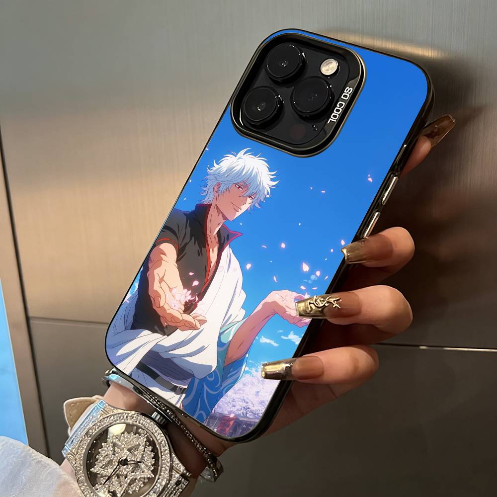 G-Gintama-Gintoki Sakata For iPhone 17 16 15 14 13 12 11 Pro Max XS 17 Air Silicone Colored Silver Bumper Cover