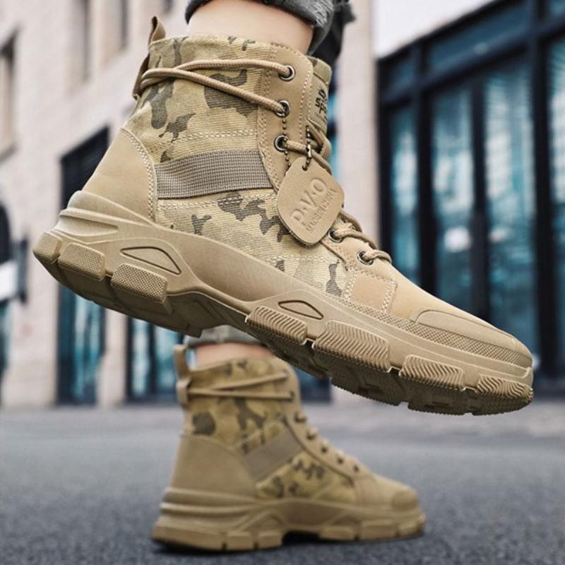 Brand Mens Hiking Boots Sneakers Men Casual Vulcanized Shoes Outdoor Soft Sole Desert Boots Walking Sport Shoes Man Ankle Boots
