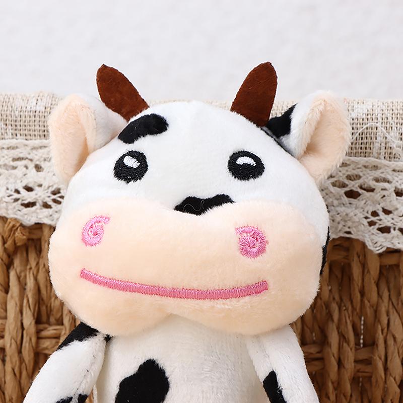 Cartoon Cute Cow Plush Toy Kawaii For Girls Cotton Animal Doll Filled Home Decoration Soft Animal Cattle Props Bag Pendant