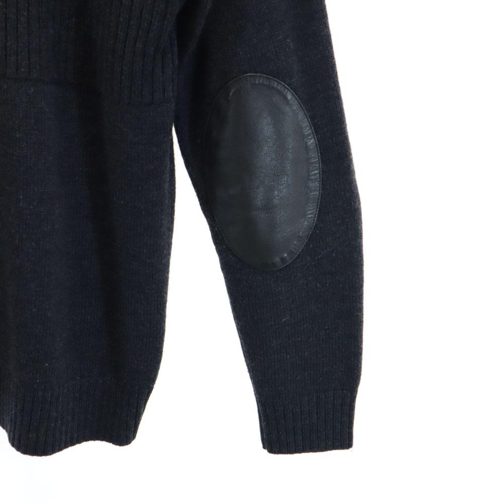 COACH wool Long sleeve Elbow patch sweater XS black knit Men's Used
