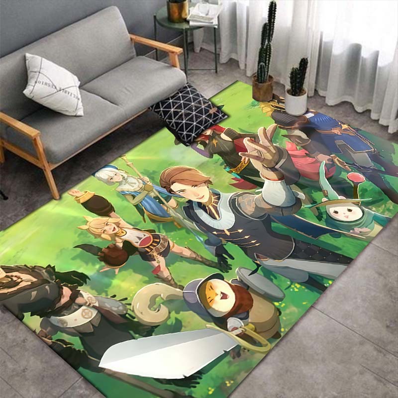 AFK Journey Game Characters Area Rug, Fantasy Anime Print Non-Slip Floor Carpet for Bedroom