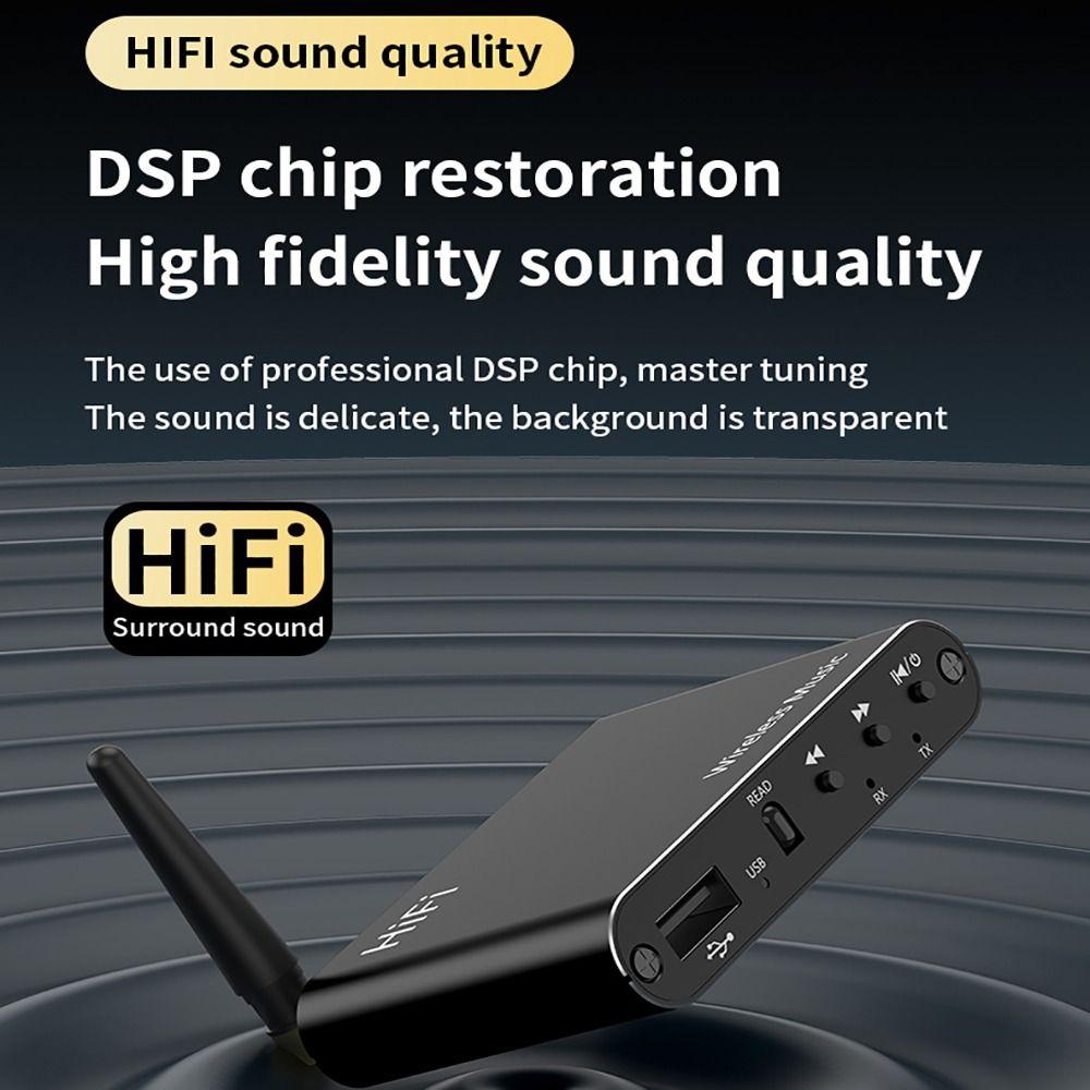 Music Wireless Audio Adapter With Mic Bluetooth 5.4 Receiver Transmitter Upgrade
