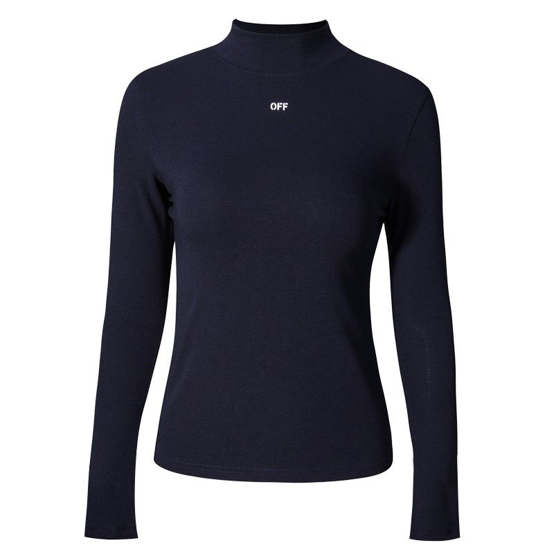 Half Turtleneck Super Hot Letter Underwear Blouse Female 2025 Fall and Winter Long Sleeve Pure Cotton T-shirt Knitted Inner Match Can Be Outerwear Top