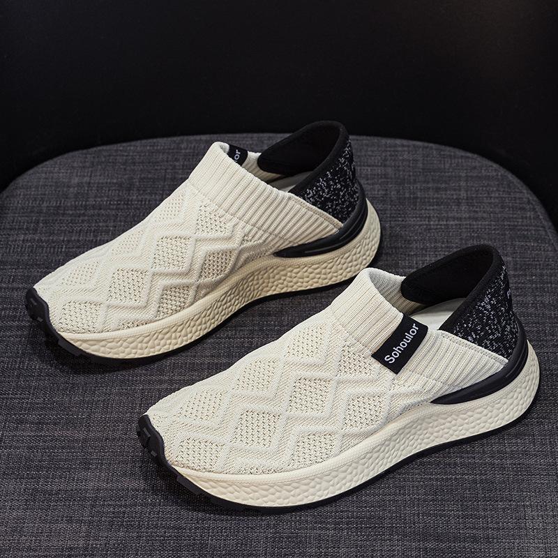 2025 versatile autumn new breathable non-slip one-pedal fly-woven shoes soft-soled casual single shoes women's flat shoes