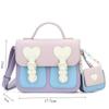 2025 New Color Contrast Women Crossbody Bag Fashion Female Handbag Brown Purple Shoulder Bag with Small Earphone Bag On Side