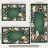 2D Vintage Flower Frame Backdrop Watercolor Blooms & Butterflies Photography Background Cloth