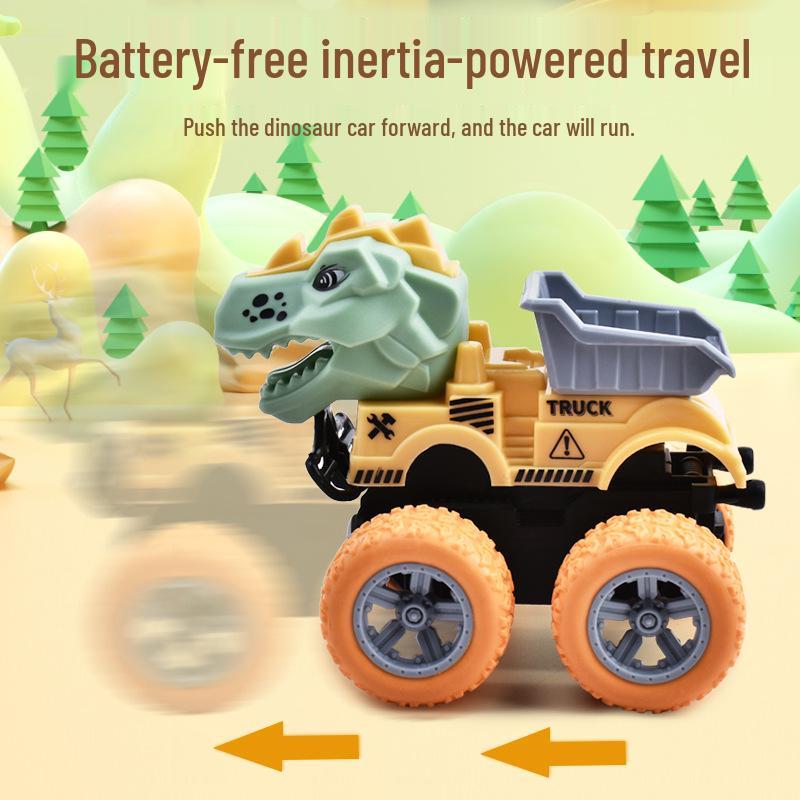 Children's Inertial Stunt Dinosaur Excavator & Dump Truck Toy Set