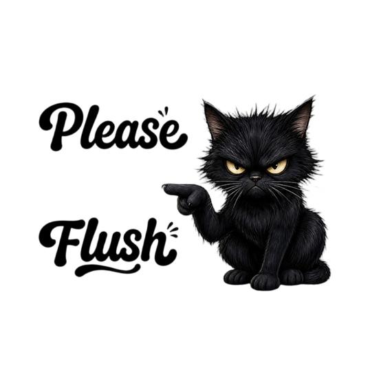 Please Flush Toilet Sticker, Self-Adhesive Cartoon Animals Bathroom Decal, Funny Toilet Seat Lid Sticker for Restroom, Bathroom A