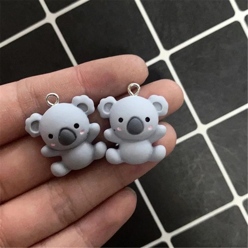 20pcs Blue Grey Koala Pendants Multiporpose Resin Koala Accessories Jewelry Charm For Creative Crafting And Gifts