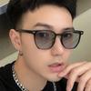 2025 UV Protection Square Blue Sunglasses: Women's Retro & Men's Large Face