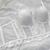 Set reggiseno push up lungo ricamato in pizzo francese Intimo donna sexy Set di reggiseno e mutandine traspiranti con body shaper a lisca di pesce