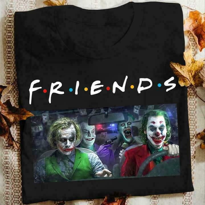 

Friends Joker T-Shirt Black Cotton Funny Black Vintage
