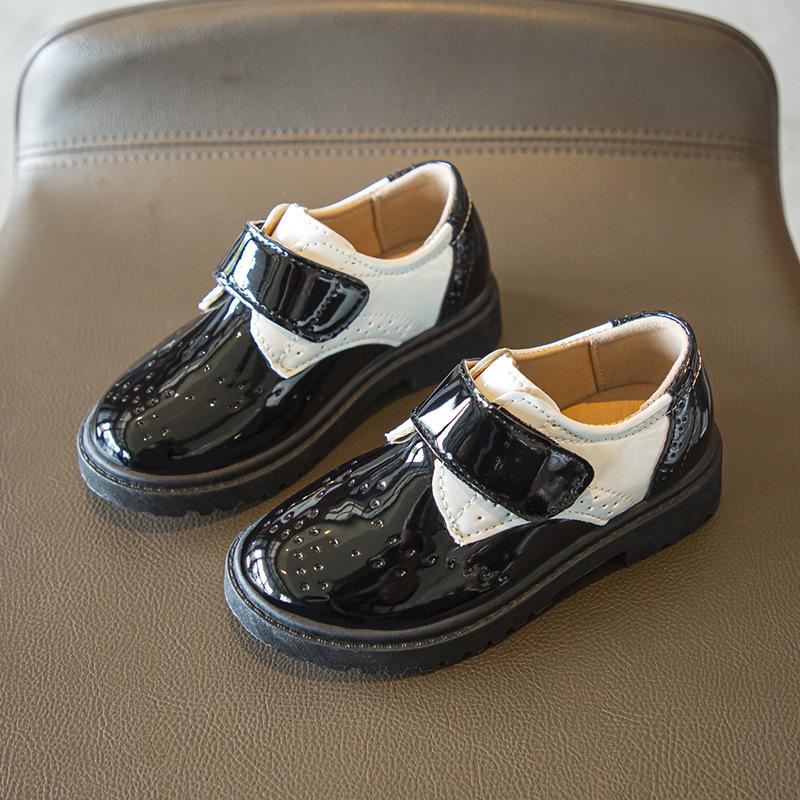 Boys' Black Leather Loafers - Soft Sole for Spring/Autumn, British Style, Perfect for Primary School Performances