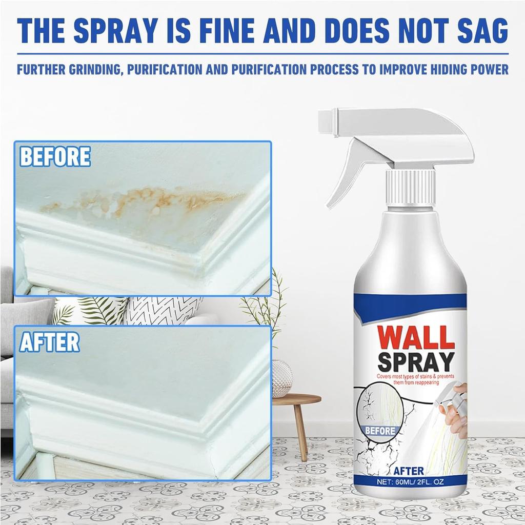 Magic Wall Repair Spray Set, Versatile Wall Repair Paint Wall Spray Paint, Water-Based Paint White Peel, Wall Mending Kit for Seamless Repairs - Dust