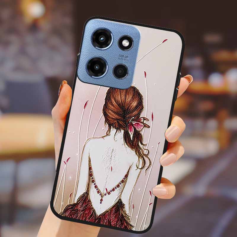For Motorola G 5G 2025 Phone Case Bumper Soft TPU Silicone Back Cover 3D Flower Emboss Shell For Motorola Moto G 5G Fundas Coque